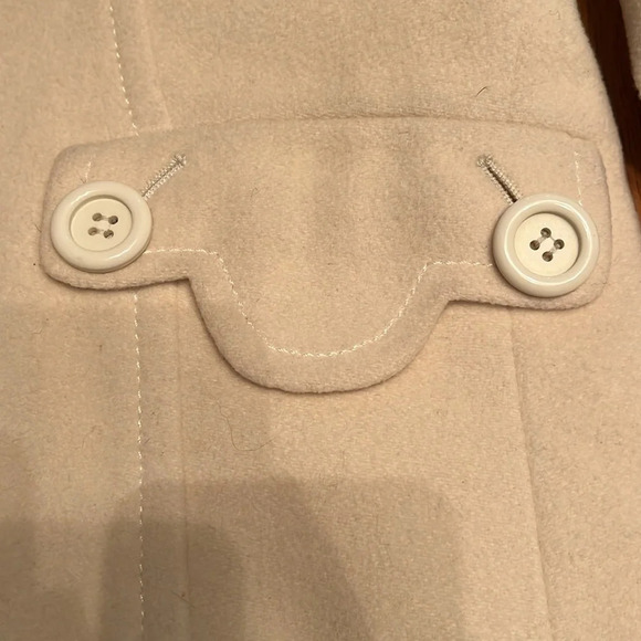 Le Full Wool/Cashmere blend ivory colored coat, made in Italy size 8 - Picture 3 of 8